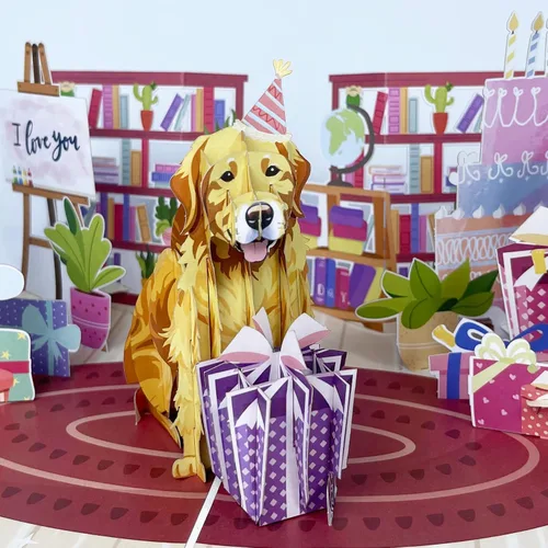 Vista 7 de Tarjeta de felicitación desplegable 3D – Tarjeta de pesca hecha a mano con lubina saltarina y lago escénico – Día del Padre, cumpleaños, jubilación