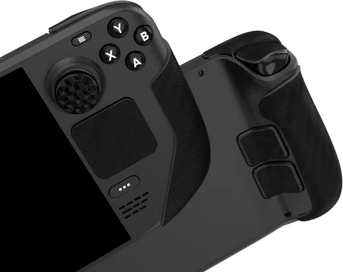 Vista 11 de PlayVital Professional Textured Soft Rubber Pads Handle Grips for Steam Deck LCD & OLED, Trackpads Skin Grip Enhancement Back Button Protective