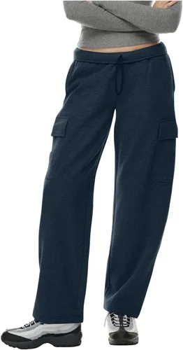 Vista 2 de chaktkglok Pantalones deportivos para mujer, casuales, con forro polar, cintura alta, color sólido, pantalones deportivos con bolsillos