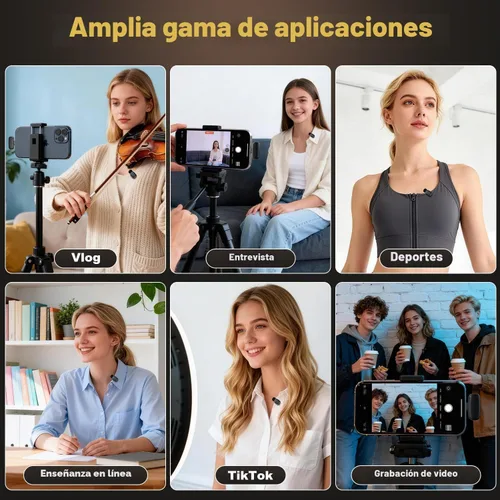 Vista 9 de Mini micrófono inalámbrico Lavalier para iPhone iPad Android