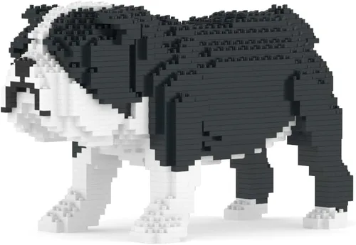 Vista 7 de JEKCA Bulldog inglés 01S-M03 Bloques de construcción de plástico para perros Edad 14+ Marrón claro
