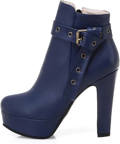 Vista 51 de Scaoruki Zapatos de otoño de moda para mujer, botines de tacón de bloque