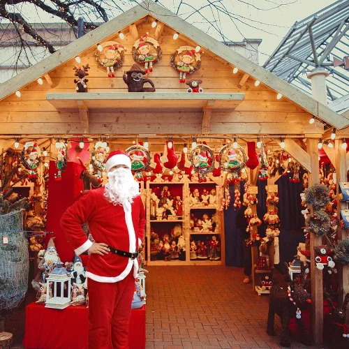 Vista 6 de Traje de Papá Noel, disfraz clásico de franela de terciopelo de Navidad para hombre