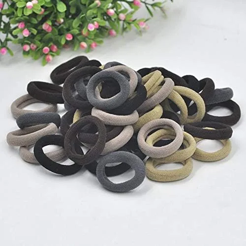 Vista 10 de Accesorios para el cabello para niñas y niños, bandas de goma para cola de caballo, bandas elásticas para el cabello (negro)