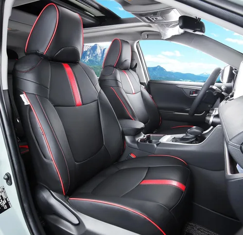 Vista 9 de Fundas de asiento RAV4 de ajuste personalizado, piel sintética impermeable para Toyota RAV4 2013-2018 (beige)
