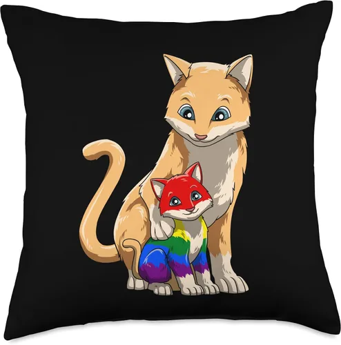 Vista 5 de T-Shirts and Gifts With LGBTQ Cats Cute LGBTQ Pride Anime Kawaii Girl - Almohada de 16 x 16 pulgadas, multicolor