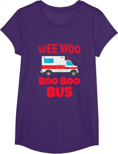 Vista 13 de Wee Woo Boo Boo Bus First Responder - Camiseta divertida de ambulancia, Negro, S