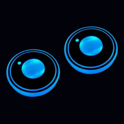Vista 9 de Paquete de 2 posavasos con luz para automóvil, luces LED, sensor inteligente, recargable, 7 posavasos que cambian de color (A)