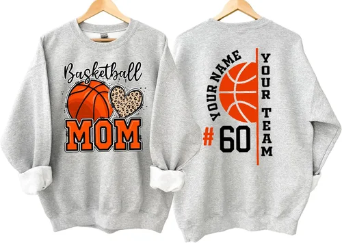Vista 2 de IZI POD Sudadera personalizada de baloncesto para mamá, sudadera de baloncesto para mamá, sudadera para mujer