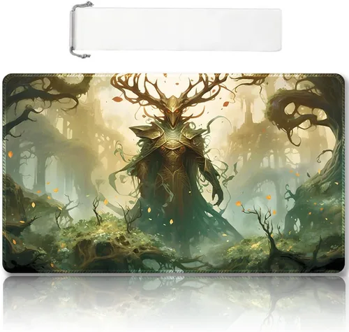 Vista 33 de Tapete de juego MTG cosido de alta calidad con zonas y respaldo de goma antideslizante, tapete de juego TCG para MTG y otros juegos de cartas, Dkt