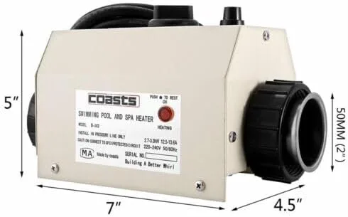 Vista 3 de calentador eléctrico de la piscina del calentador de agua de la bañera del balneario del termóstato de la piscina de 220V 3KW