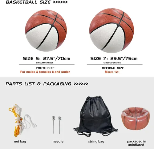 Vista 7 de Baloncesto con foto personalizada, pelota de fútbol urbano de piel sintética personalizada, tamaño oficial 7 y 5, para interiores y exteriores