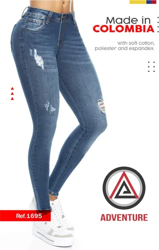 Vista 5 de Adventure Jeans colombianos para mujer Pantalones Colombianos Levanta Cola