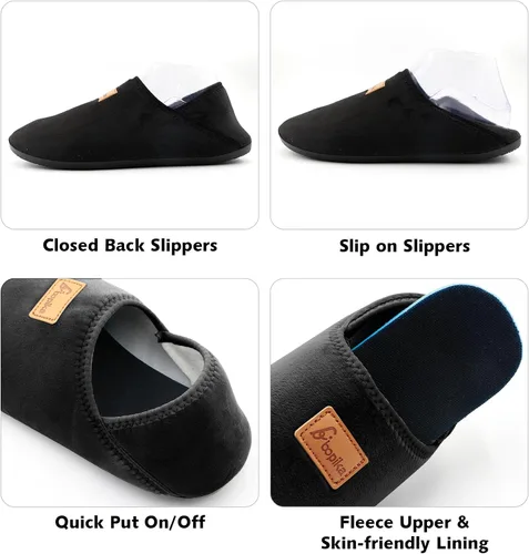 Vista 3 de House Slippers for Men Women Cozy Furry Lining Barefoot Slipper Socks Non Slip House Shoes with Rubber Sole for IndoorOutdoor