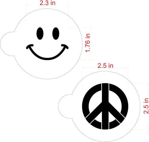 Vista 5 de Designer Stencils Juego de plantillas de galletas de paz y felicidad, beige/semitransparente