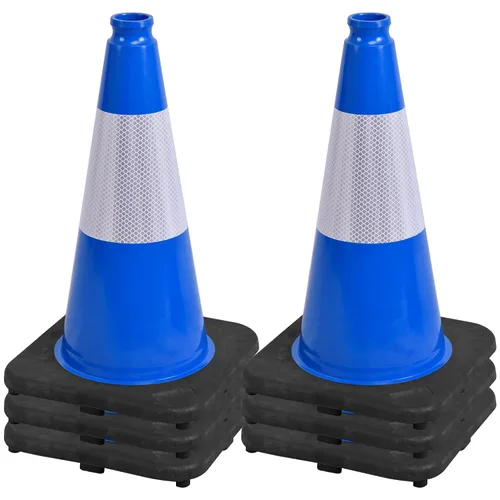 Vista 21 de OrangeStar 6 Pack 36" Conos de seguridad de tráfico, conos de estacionamiento verdes con collar reflectante, conos de construcción con base