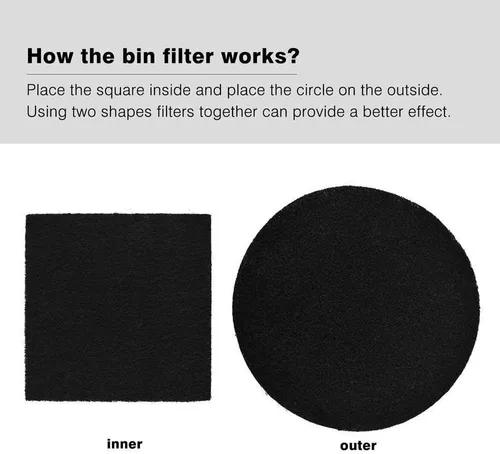 Vista 5 de Filtros de compost, 12 unidades, filtros de carbón activado para contenedor de compost de 1/1.3 galones, cubo de compost de cocina, 6 redondos