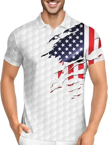 Vista 28 de HIVICHI Camisas de golf divertidas para hombre con patrón estampado loco colorido y novedad de alto rendimiento que absorbe la humedad, camisa tipo