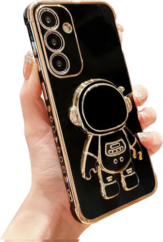 Vista 21 de phylla para Samsung Galaxy A12 Funda de Teléfono con Soporte Oculto de Astronauta Chapado en Oro de Lujo Lindo Astronauta Lateral Lindo