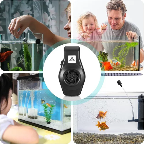 Vista 7 de DaToo Mini enfriador de acuario pequeño ventilador de pecera, ventilador de enfriamiento de acuario de 2 niveles de velocidad ajustable, enfriador