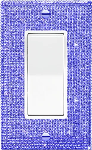 Vista 17 de 4 piezas de placa de pared rosa plateado brillante cubierta decorativa interruptor de luz cubierta de interruptor de palanca única diamantes
