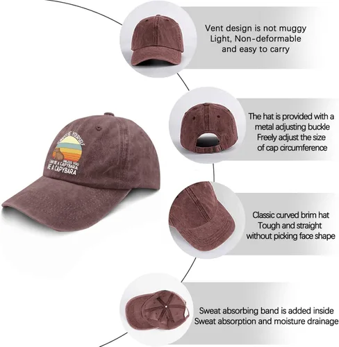 Vista 6 de devor Gorra de béisbol Respect The Capybaras Funny Capibaras Capibaras, gorras gráficas para hombre