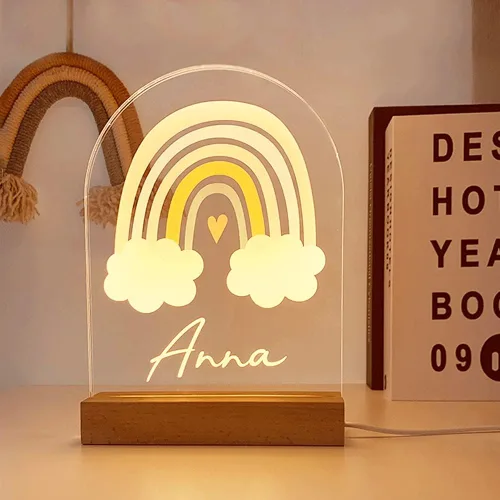 Vista 13 de Luz nocturna personalizada para bebés y niños, lámpara LED de oso con nombre personalizado para niñas y niños, luces nocturnas con nombre