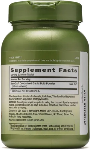 Vista 2 de GNC Herbal Plus - Super ajo inodoro de 1000 mg, 100 tabletas, apoya la salud cardiovascular