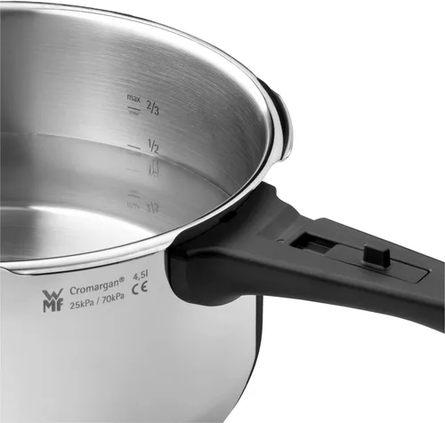Vista 13 de WMF Perfect Rapid Cooker - Olla rápida de 8.7 in de diámetro, 6 litros y medio, con protección contra llamas, acero inoxidable Cromargan apto