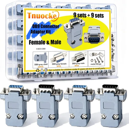Vista 8 de 12PCS DB9 Macho Solderless 9 Pin Breakout Connector 12 piezas macho sin soldadura
