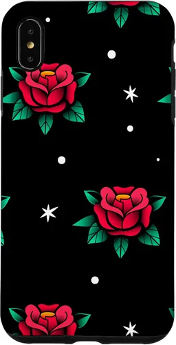 Vista 11 de Roses Fifties Black Red Rockabilly Pinup Rose Retro Fashion Case for iPhone 17