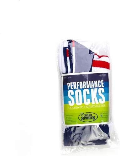 Vista 6 de ChalkTalkSPORTS Calcetines de hockey Performance Crew - USA Patriotic - Jóvenes y adultos - Rojo, blanco y azul - Calcetines de hockey a media