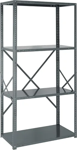 Vista 302 de Quantum QSBU-245BK Heavy Duty Shelving Unit with (7) Shelves and (24) QUS245 Black Bins for Garage Warehouse Storage Distribution 400 lb Load