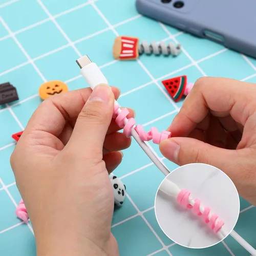 Vista 5 de Flutesan 40 protectores de cable de cargador de dibujos animados