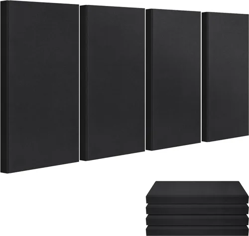 Vista 12 de Panel de pared de fibra de vidrio de 23.62 x 11.81 x 2 pulgadas, paquete de 4 paneles acústicos, paneles acústicos absorbentes de sonido para Beige