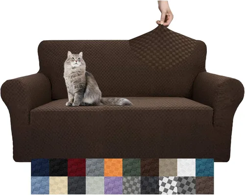 Vista 90 de YEMYHOM Funda para sofá con diseño jacquard de alta elasticidad, funda para silla de sala de estar, a prueba de mascotas, perros y gatos