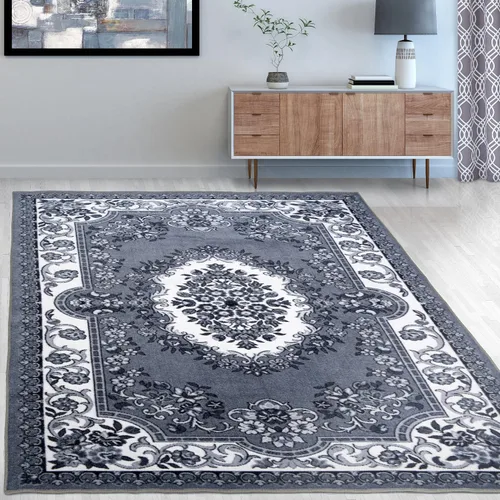 Vista 2 de Superior Alfombra antideslizante Seraphina para interiores, lavable y negro-blanco