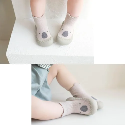 Vista 7 de Exegawe Zapatos de calcetín de bebé para niños pequeños, suela de goma suave, antideslizante, para niños y niñas, primer caminar
