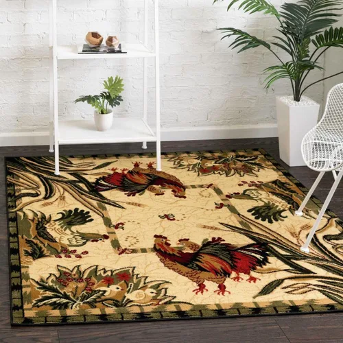 Vista 15 de Unique Loom Barnyard Collection - Alfombra de área de granja (2 pies x 3 pies 1 pulgada, rectangular, crema/negro)