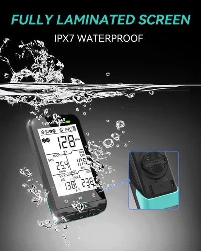 Vista 5 de Computadora de bicicleta L3 GPS inalámbrica, pantalla de 2.6 pulgadas, velocímetro de bicicleta Bluetooth ANT+, IPX7 impermeable, retroiluminación