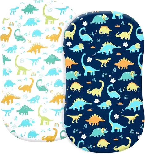 Vista 19 de PHF Juego de sábanas de moisés suave, paquete de 2 sábanas sedosas, cómodas y transpirables para bebés niños y niñas, ajuste universal para la Castle