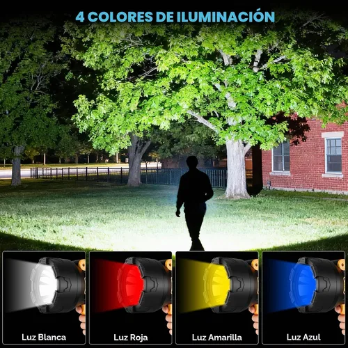 Vista 4 de Linterna Reflector Recargable, 990000 Lúmenes LED de Mano Súper Brillante, Impermeable 10000mAh Larga Duración Luces Reflectoras para Navegación