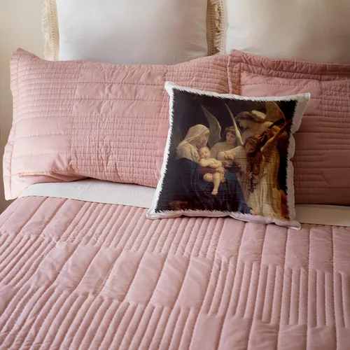 Vista 5 de Funda de almohada con diseño vintage de la canción de los ángeles en 3D, 16 x 16 pulgadas