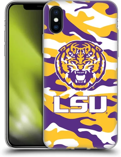 Vista 270 de Head Case Designs Funda de gel suave con licencia oficial de la Universidad Estatal de Louisiana LSU Camou compatible con Apple iPhone 7 Plus/iPhone