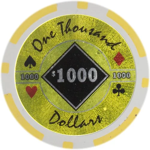 Vista 9 de Brybelly Black Diamond Poker Chip Heavy 0.49 oz Clay Composite - Paquete de 50 ($0.25 marrón)