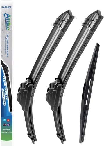 Vista 9 de ATTKE Limpiaparabrisas para Todo Clima, 15" + 15" Delanteros y 13" Trasero para Jeep Wrangler 2008-2018, Estilo OE Genuino (3 Limpiaparabrisas)
