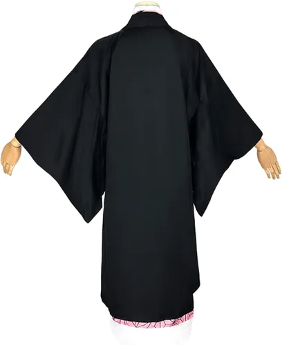 Vista 6 de Kamado Nezuko - Disfraz de capa para adultos, kimono, bata de cosplay, chaqueta de Halloween, uniforme unisex