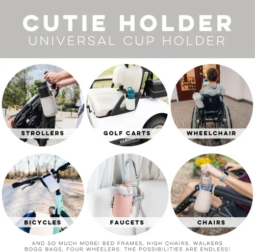 Vista 2 de Ryan & Rose Cutie Holder - Portavasos universal para cochecito (neutro (paquete de 3)