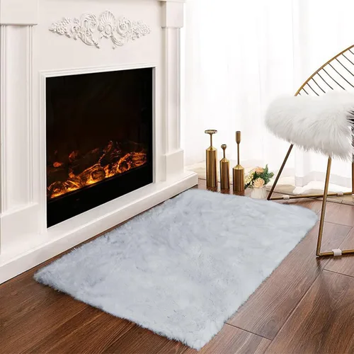 Vista 44 de Latepis Alfombra Pequeña Negra Esponjosa 2x3 pies Manta de Piel Sintética de Conejo Alfombra Suave Lavable Alfombras Peludas Shag para Dormitorio