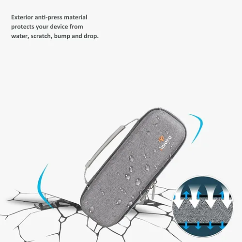Vista 8 de Aproca - Funda compatible con impresoras portátiles TATTMUSE A285M / JADENS/MUNBYN ITP01, bolsa rígida de almacenamiento para accesorios, color gris